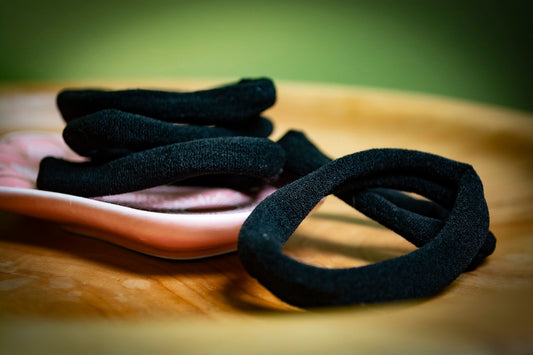 Large Black Elastic Cotton Dreadlock Ties