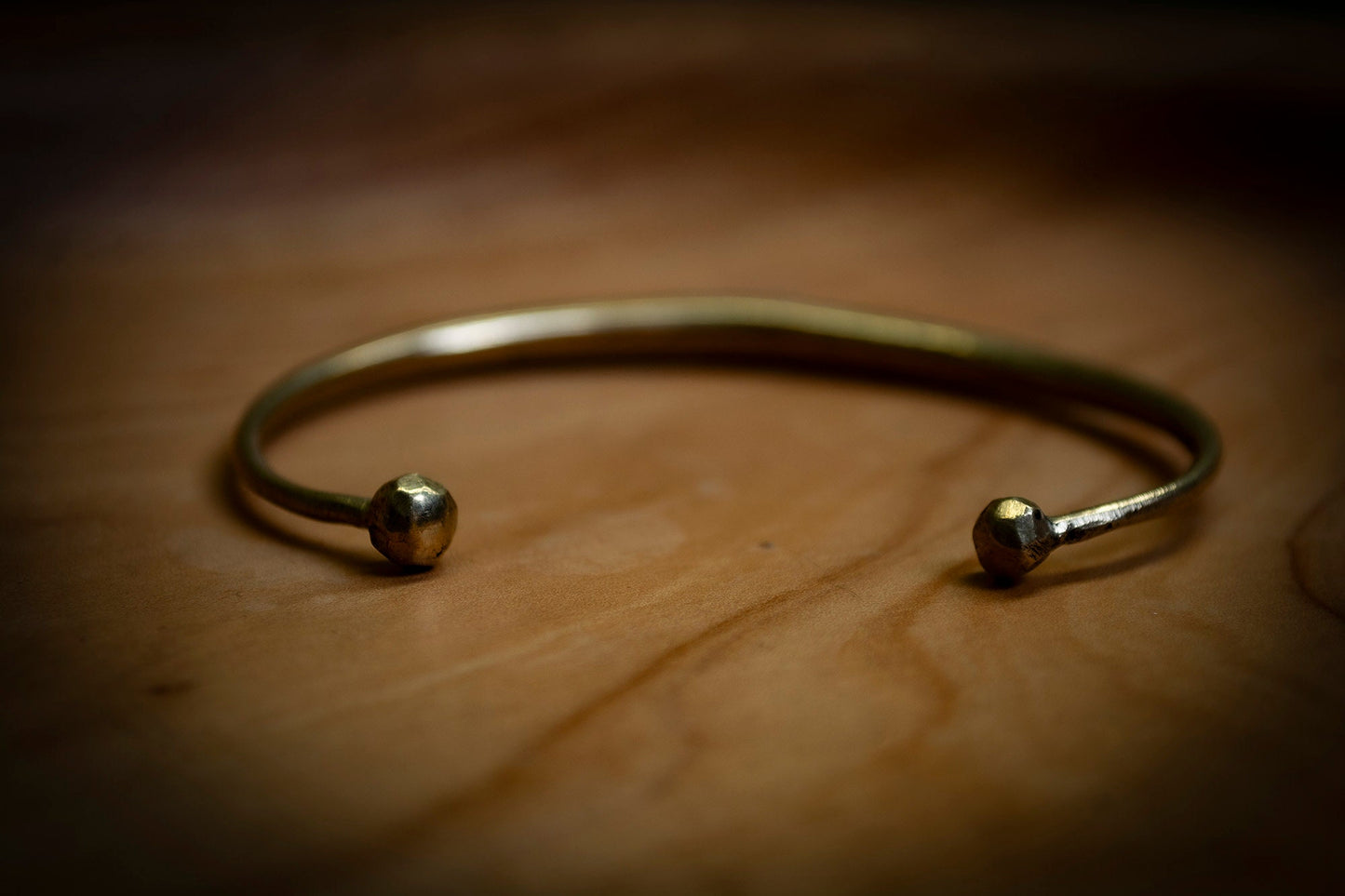 Thin Handmade Tuareg Brass Inlaid Bracelet