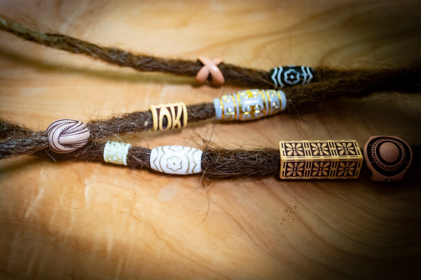 Set of 9 Mixed Patterned Dreadlock Beads