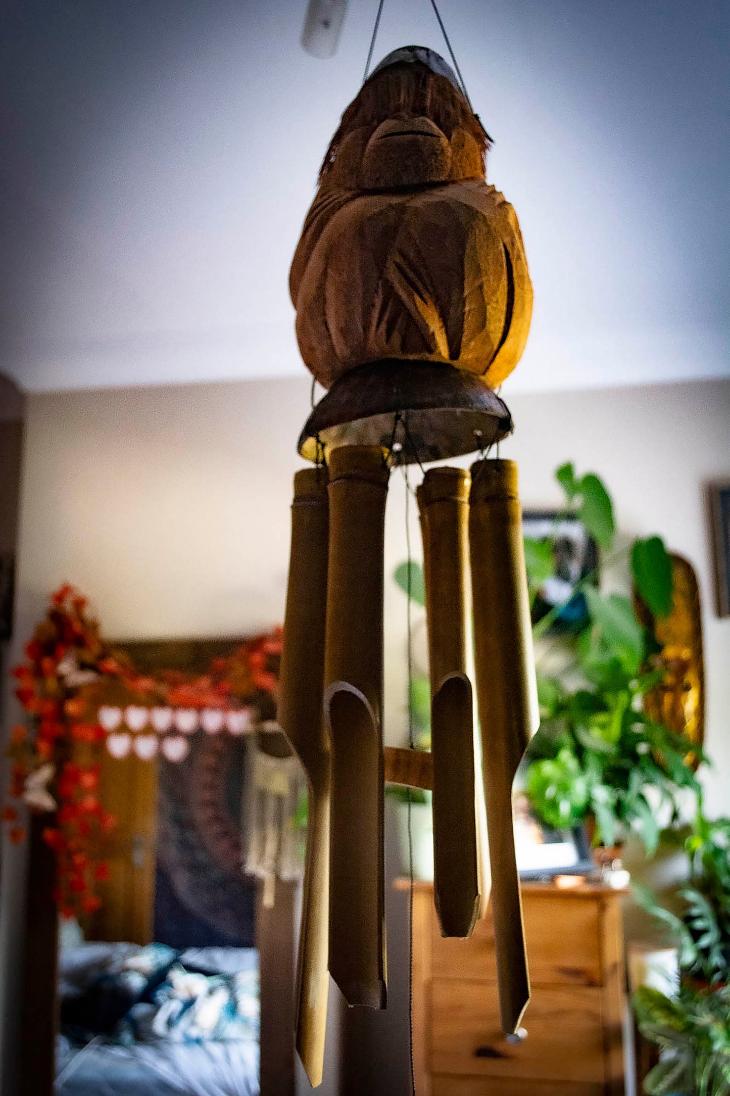 Hand Carved Monkey Windchime