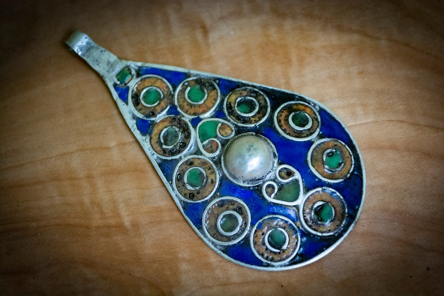 Berber Handmade Vintage Enamelled Pendant