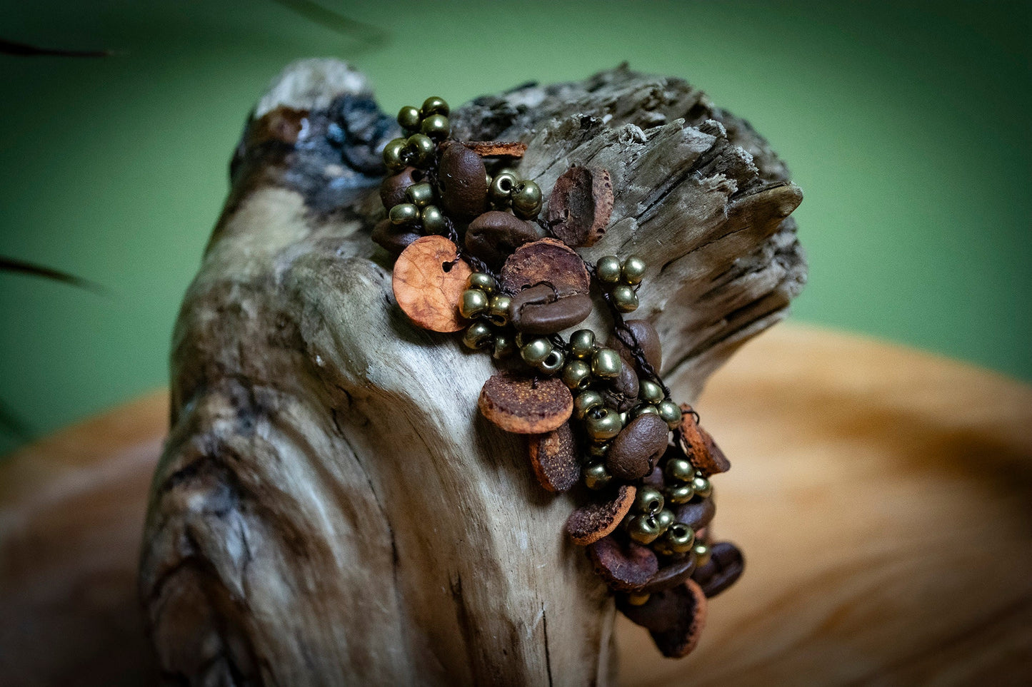 Coffee Bean and Dried Orange Peel Bracelet