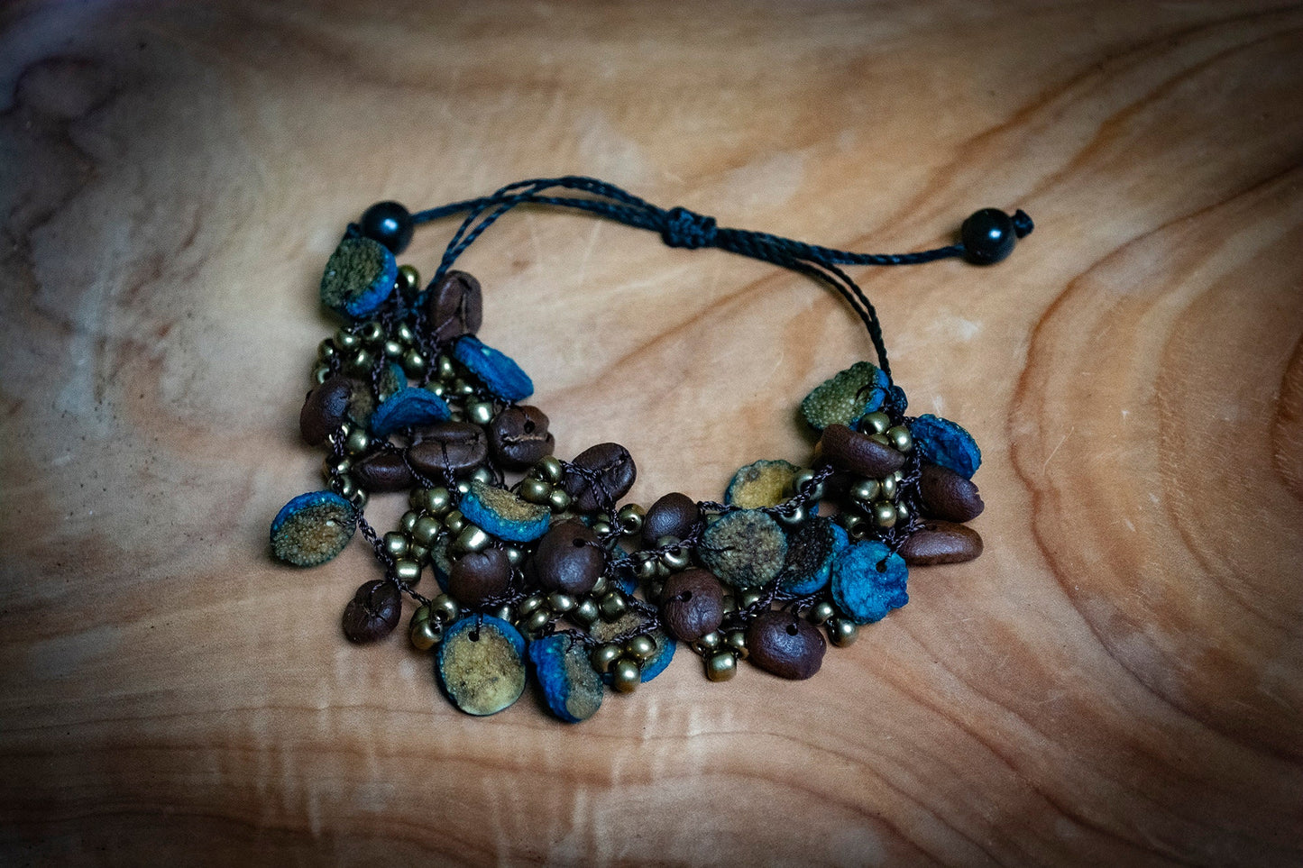 Coffee Bean and Dried Orange Peel Bracelet