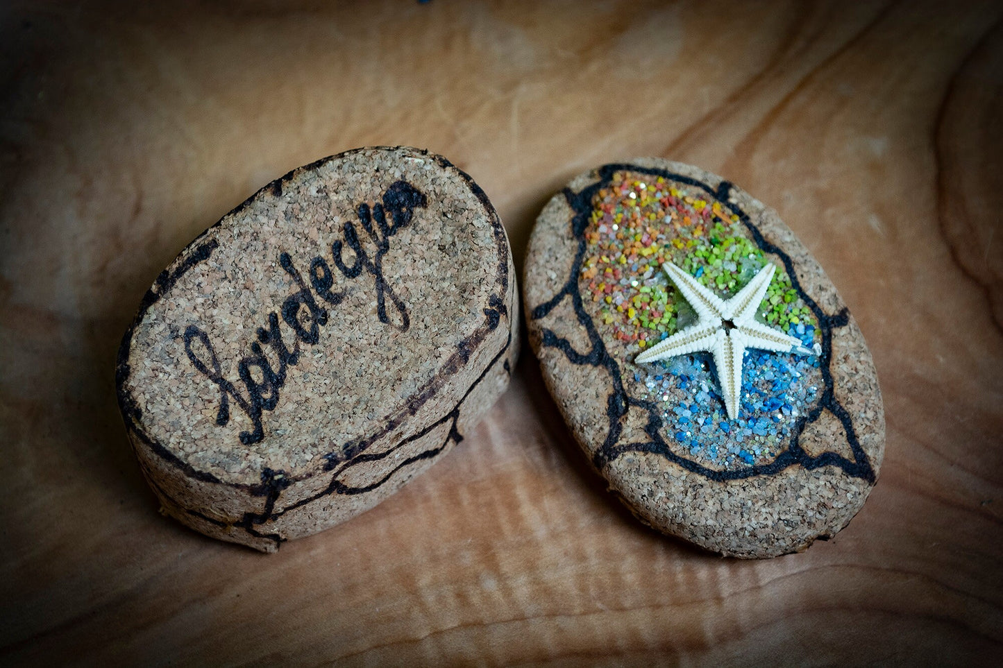 Handmade Sardinian Ceramic Cork Trinket Box