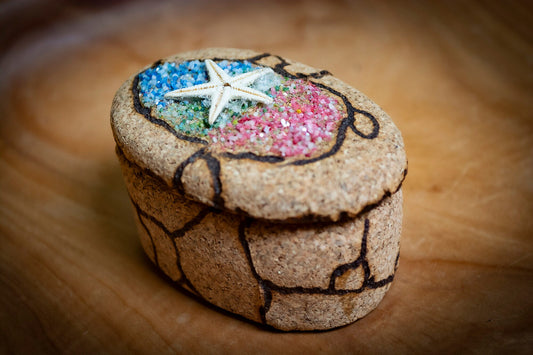 Handmade Sardinian Ceramic Cork Trinket Box