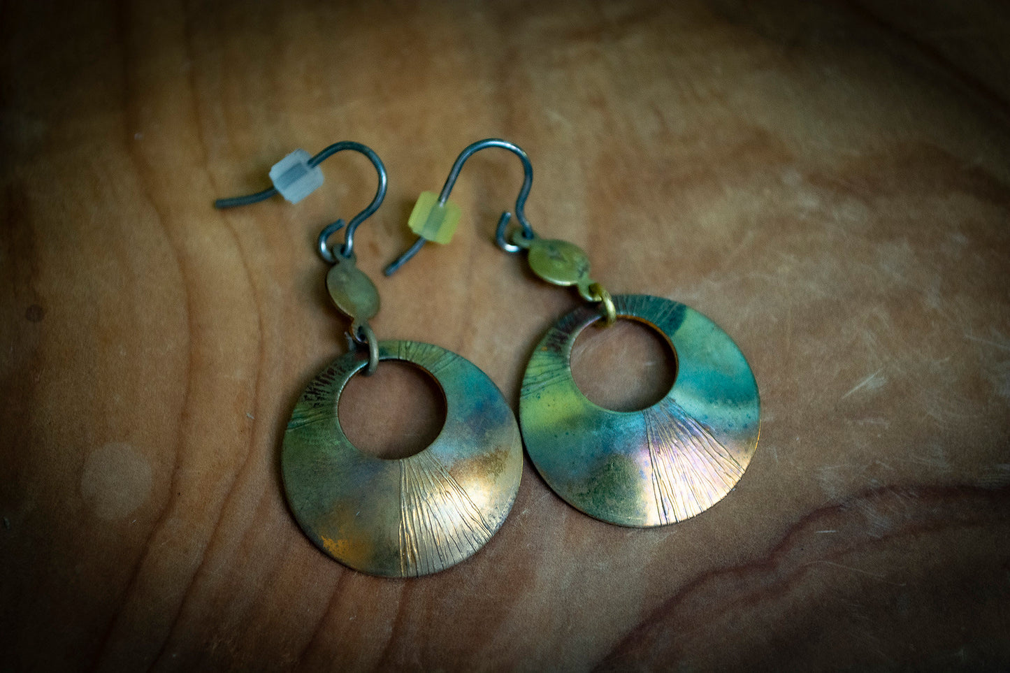 Handmade Czech Circle Drop Earrings
