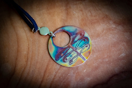 Handmade Czech Circle Dragonfly Necklace