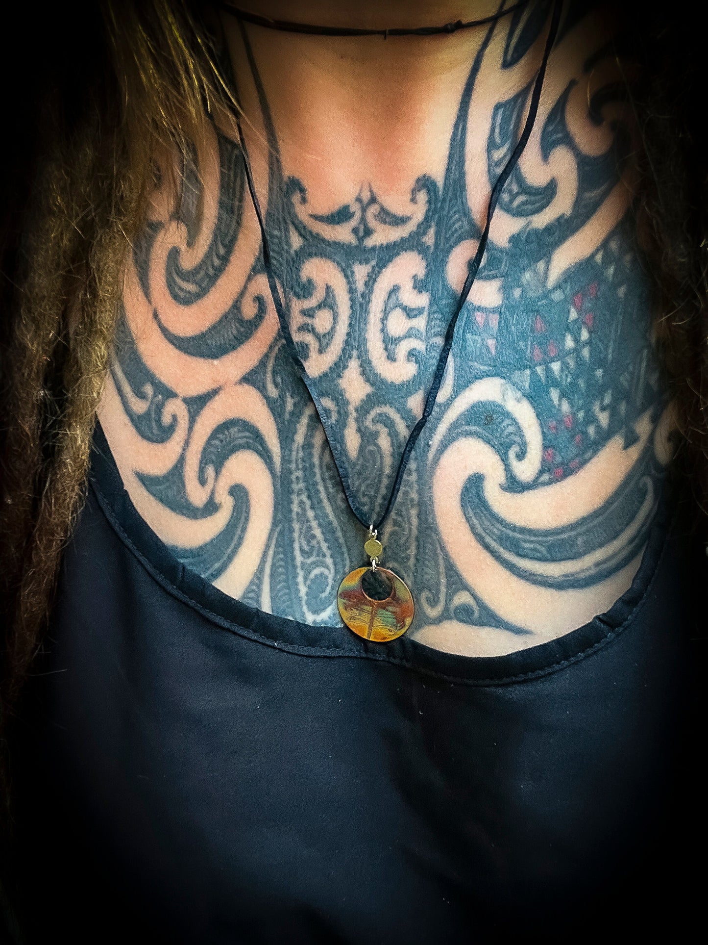 Handmade Czech Circle Dragonfly Necklace