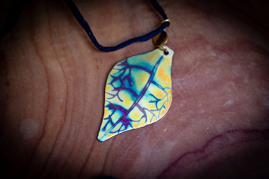 Handmade Czech Leaf Necklace