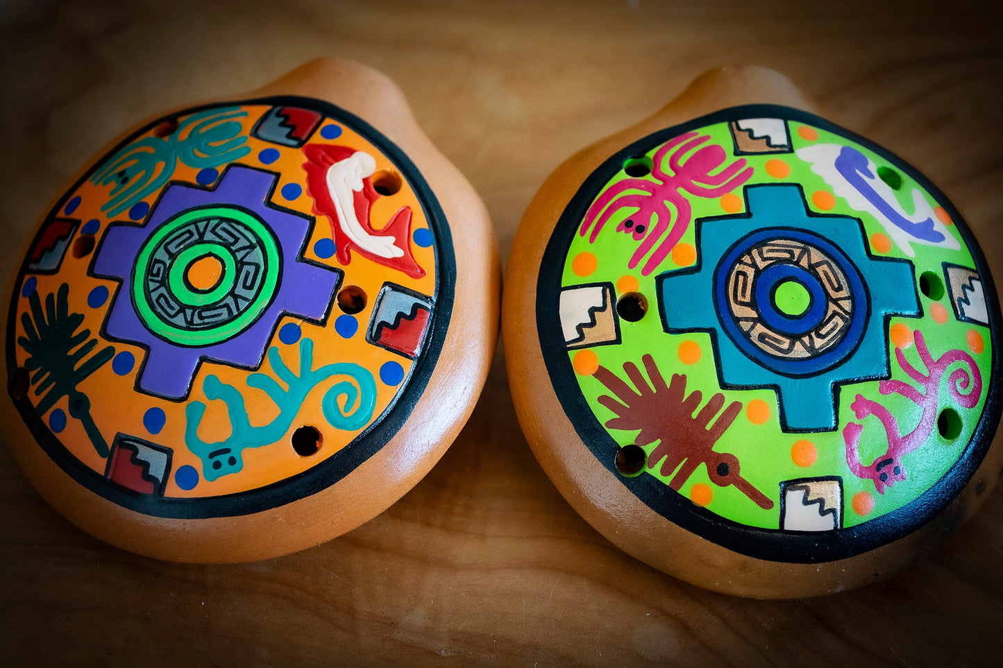 Hand Painted Nazca Ocarina
