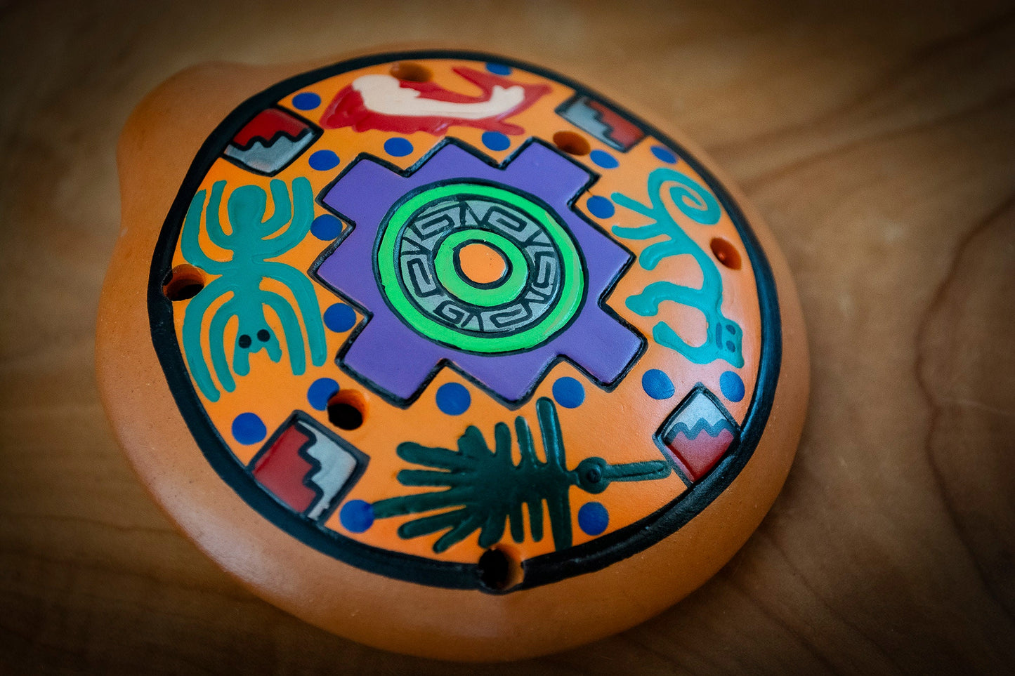 Hand Painted Nazca Ocarina