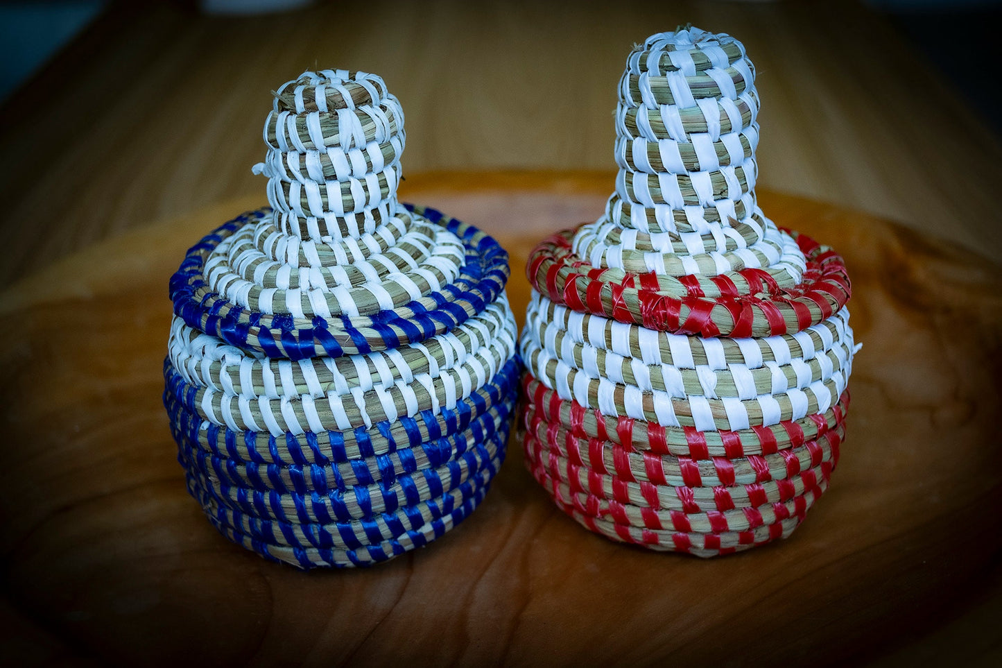 Small Handcrafted Seagrass Basket with Lid