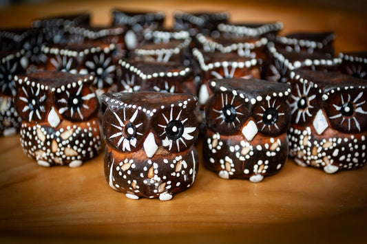 Handmade Miniature Wooden Owls