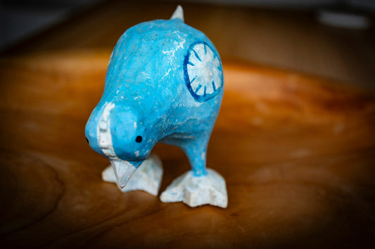 Blue Handmade Wooden Bird