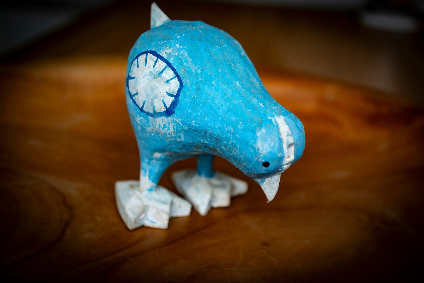 Blue Handmade Wooden Bird