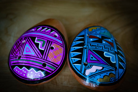 Hand Painted Nazca Clay Ocarina