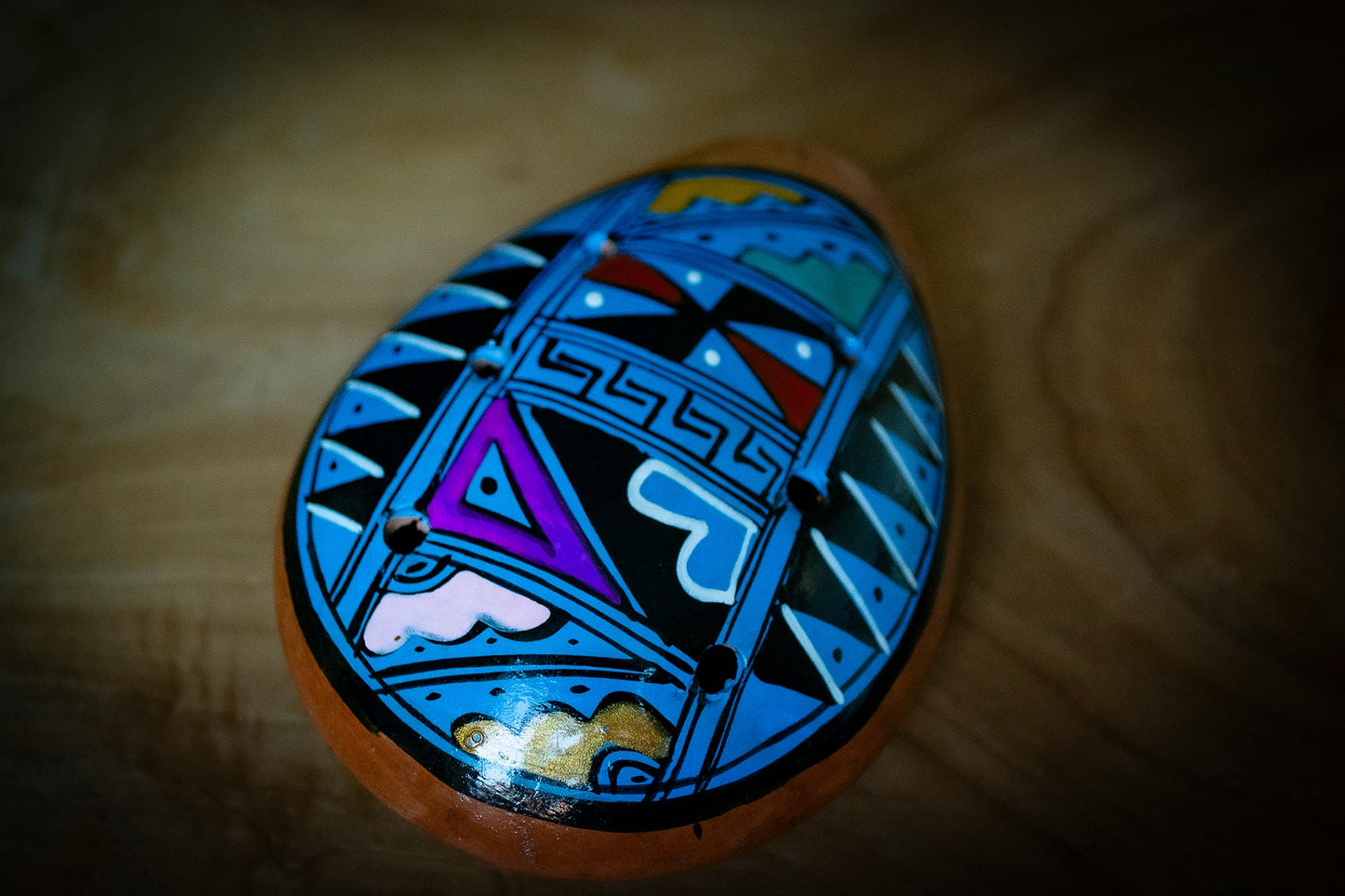 Hand Painted Nazca Clay Ocarina