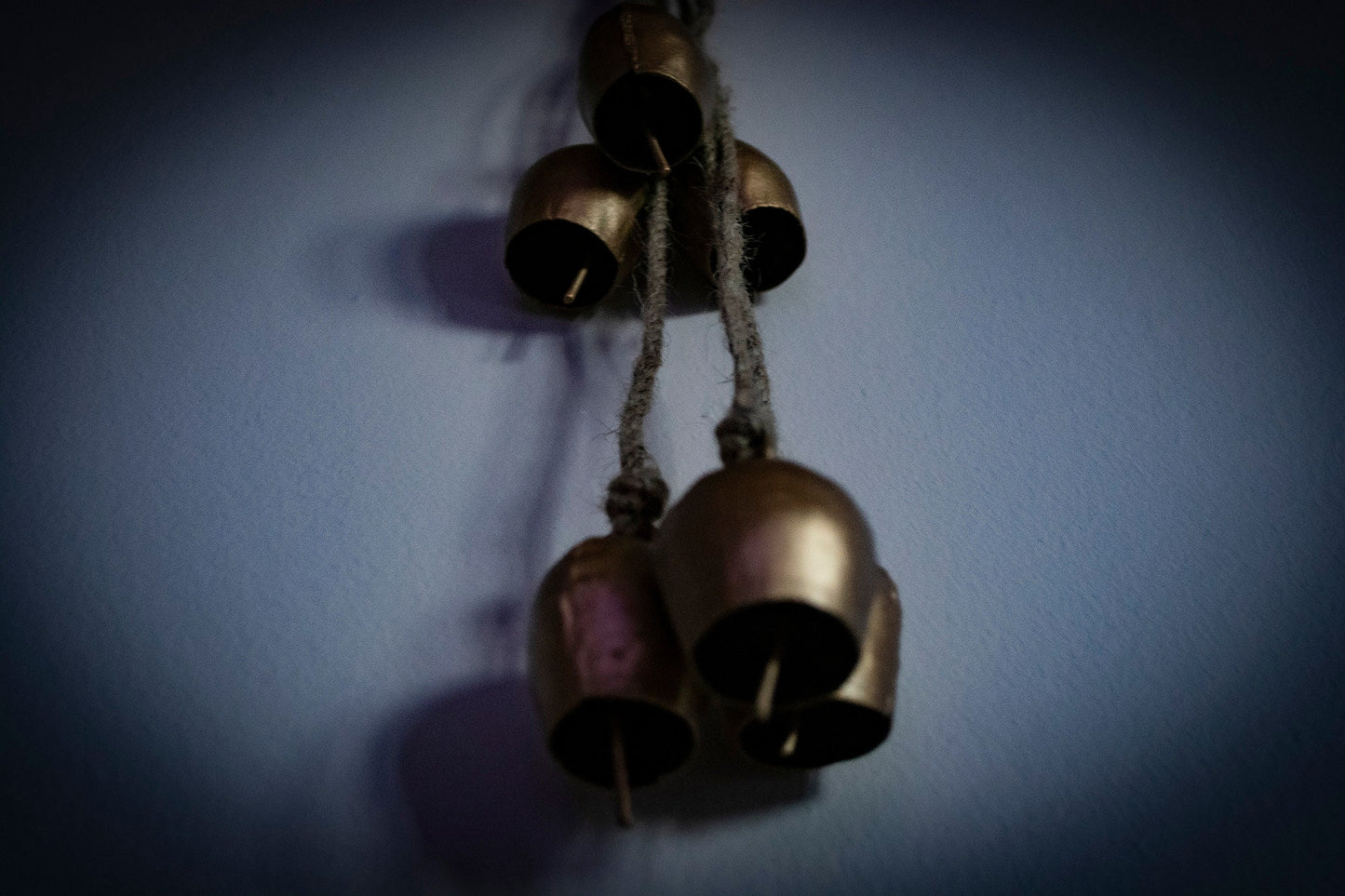 Handmade String of 6 Gold Bells