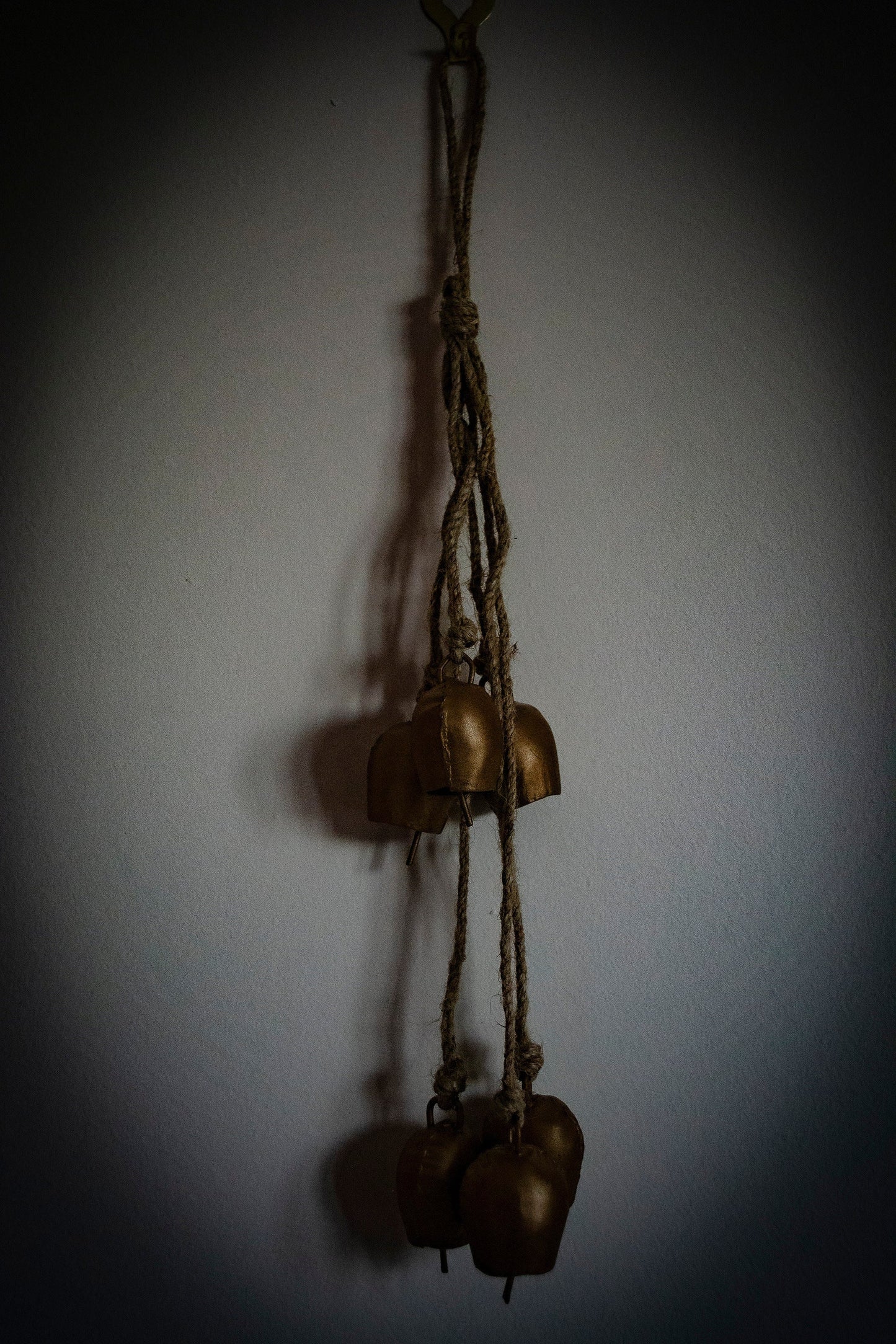 Handmade String of 6 Gold Bells