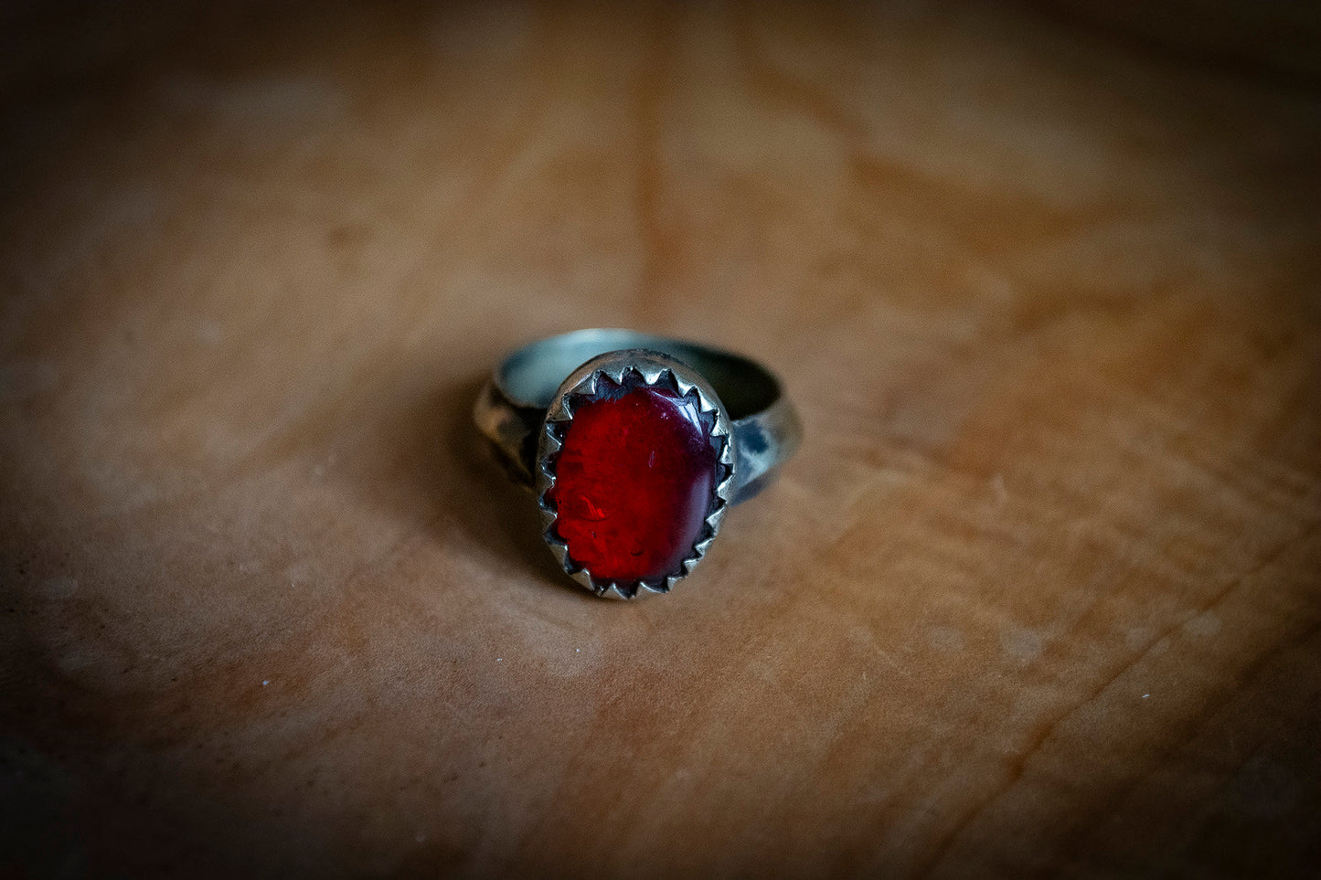 Vintage Afghan Ring with Oval Red Gem