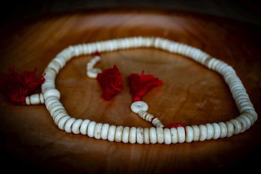 Carved Bone Rondell Mala Prayer Beads