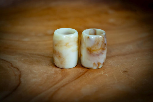 Set of 2 Large Bone Style Dreadlock Beads